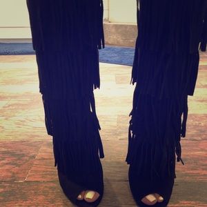 Fringe booties
